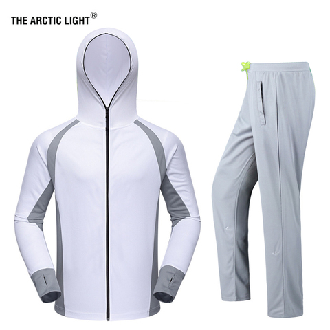 TRVLWEGO Fishing Clothing Sets Men Breathable UPF 50+ UV Protection Outdoor Sportswear Suit Summer Shirt Pants Hooded Shirt ► Photo 1/6