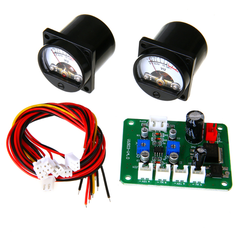 New 2pcs 10-12V VU Panel Meter 500UA Warm Back Light Recording + Driver Module High Quality ► Photo 1/6