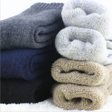 Men's wool socks winter thick warm socks high quality warm  wool socks  mens fashion  gifts for men  merino wool socks 1 pair ► Photo 1/6