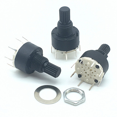 5pcs SR16 Plastic 16MM Rotary Band switch 2 Pole 3 4 position 1 Pole 5 6 8 Position Handle Length 15MM Axis band switch ► Photo 1/3