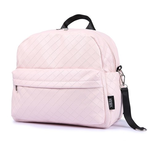 Soboba Fashionable Plaid Pink Diaper Bag for Mommies Large Capacity Well-Organized Space Maternity Backpack for Strollers ► Photo 1/6