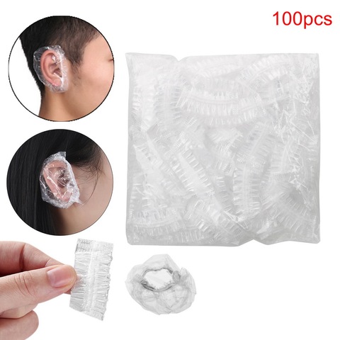 100 Pcs/Set Disposable Earmuffs Salon Hair Dye Clear Ear Cover Bathroom Products Ear Protection Waterproof Transparent ► Photo 1/6
