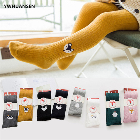 YWHUANSEN Spring Autumn Knitted Children Pantyhose Cotton Double Needle Tights for Girls Cute Animal Baby Girl Winter Clothes ► Photo 1/6