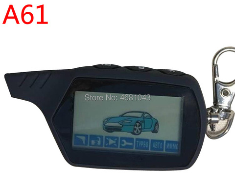 A 61 keychain 2-way LCD Remote Control Key Fob For Russian Vehicle Security Two Way Car Alarm System StarLine A61 ► Photo 1/4