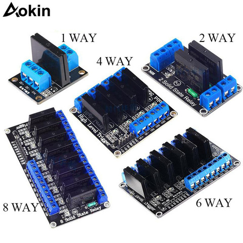 5V 1 2 4 channel SSR AVR G3MB-202P 8 way High Low Level Solid State Relay Module 240V 2A Output with Resistive Fuse for Arduino ► Photo 1/6