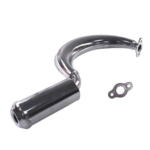 Chrome Half Moon Muffle Exhaust Pipe 49cc 80cc Motorized Motorised Bicycle Bike ► Photo 1/6