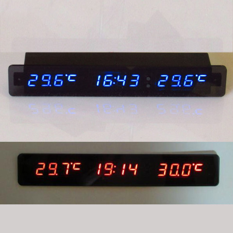 Voltmeter + Thermometer+ clock DC12v Car Monitor auto Digital LED Voltage time temp Indoor/Outdoor Temperature Meter ► Photo 1/6