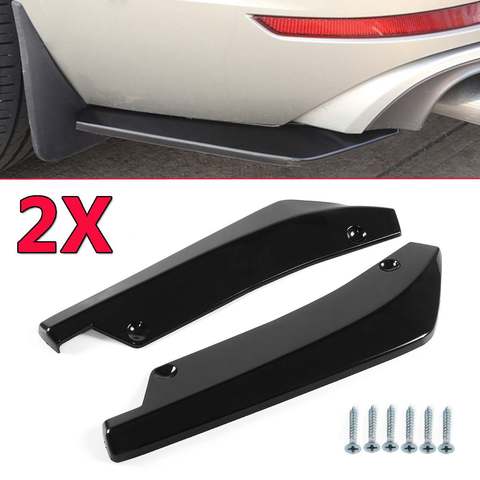 2PCS Universal Carbon Fiber Look/ Black Car Rear Bumper Lip