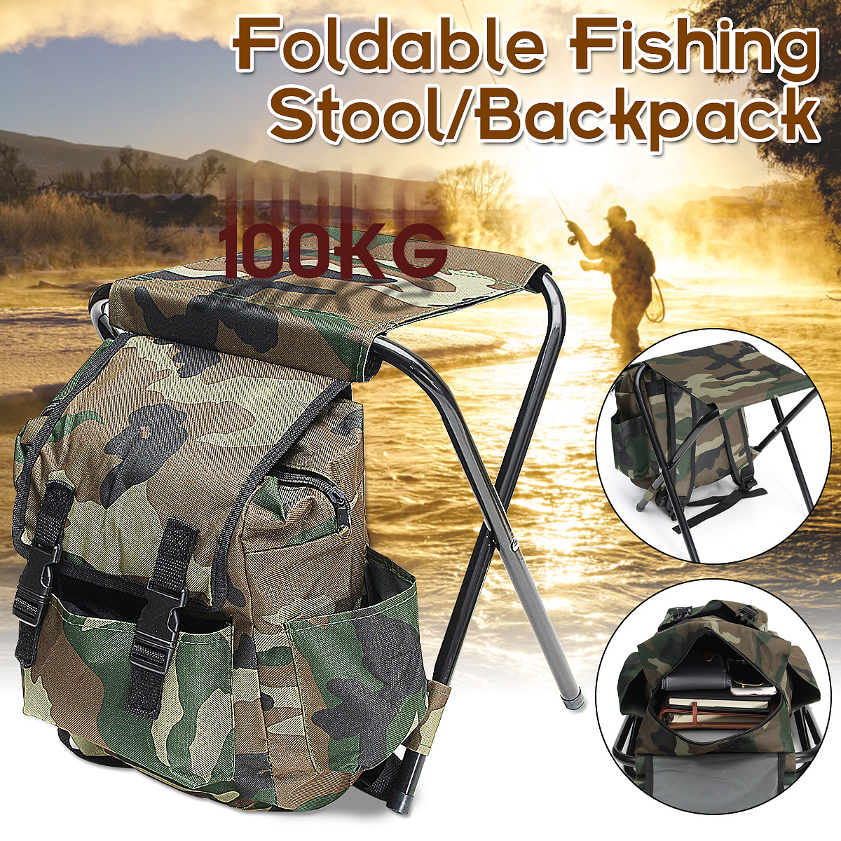 Folding Portable Fishing Chair Fishing Backpack Chair Stool