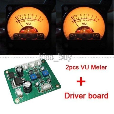 DYKB 2pcs X Panel VU Meter Header Warm Back Light Recording & DB Audio Level Power Amplifier Indicator Preamp + Driver Board ► Photo 1/1
