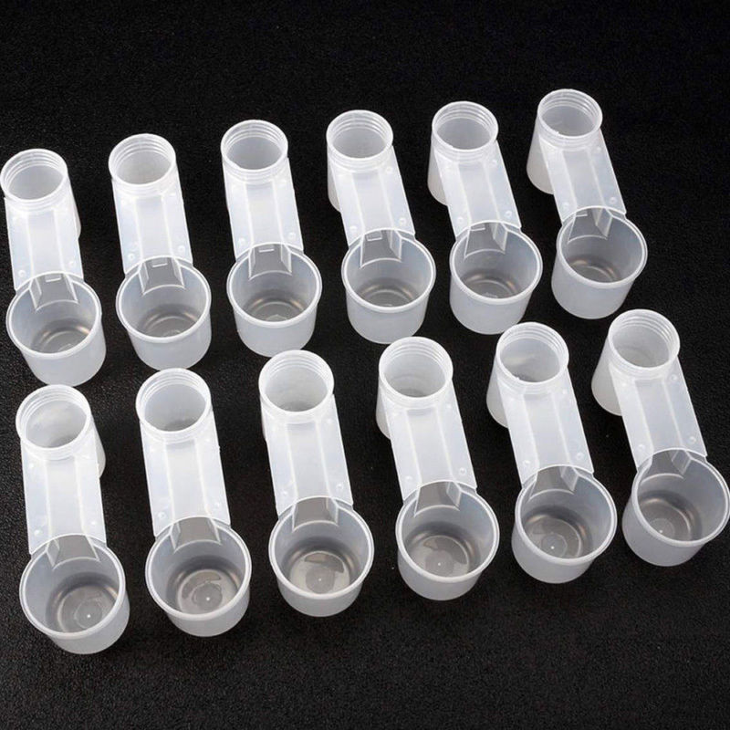 10/20pcs portable plastic aviary cage transparent drinker cup water bottle bird feeder poultry pigeon feeder waterer accessories ► Photo 1/6