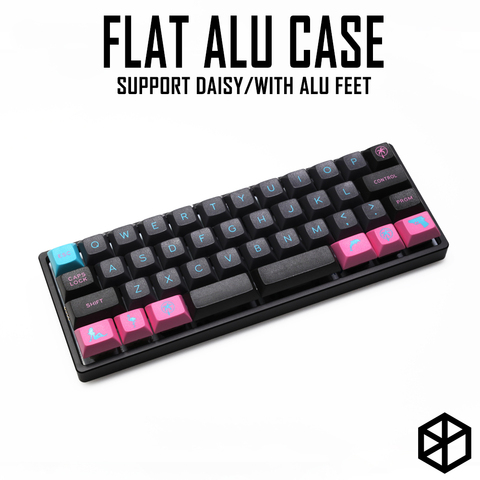 Anodized Aluminium flat case with metal feet for custom mechanical keyboard black siver grey colorway for daisy 40% mini ► Photo 1/6