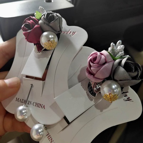 RINHOO Ladies Cloth Art Pearl Fabric Flower Brooch Pin Cardigan Shirt Shawl Pin Professional Coat Badge Jewelry Accessories ► Photo 1/5