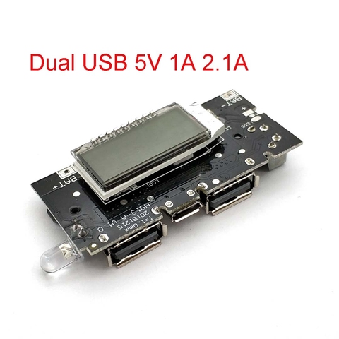 Dual USB 5V 1A 2.1A Mobile Power Bank 18650 Battery Charger PCB Power Module Accessories For Phone DIY New LED LCD Module Board ► Photo 1/5