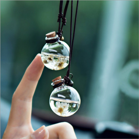 Car Hanging Perfume Pendant Fragrance Air Freshener Empty Glass Bottle For Essential Oils Diffuser Automobiles Ornaments ► Photo 1/6