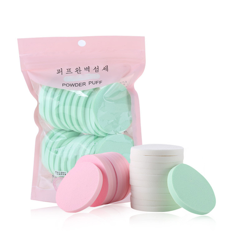 20pcs/pack Women Foundation Powder Smooth Sponge Puff Dry Wet Use Pro Makeup Facial Face Cleaning Pad Tools Round Shape ► Photo 1/3