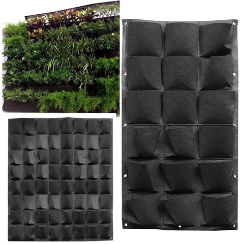 Wall Mount Hanging Planting Bags Home Supplies Multi Pockets Black Grow Bag Planter Vertical Garden Vegetable Living Garden Bag ► Photo 1/6