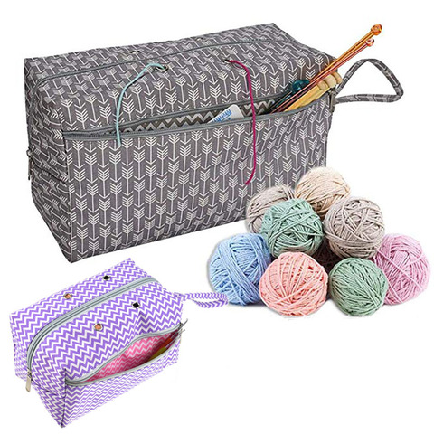 DIY sewing  Crocheting Knitting Organizer 2 Sizes Yarn Storage Organizer With Divider Portable handmade sewing supplies storage ► Photo 1/5