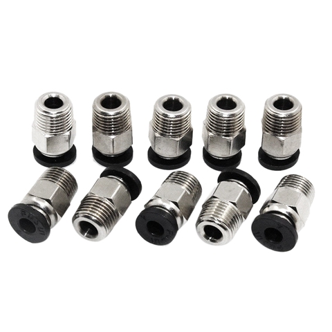 Pc4-M10 Male Straight Pneumatic Pefe Tube Push For E3D-V6 Fitting Connector Bowden Extruder 3D Printer (Pack Of 10Pcs) ► Photo 1/1