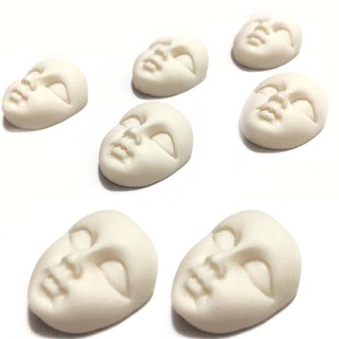 LUDA 10Pcs Mini Masks Resin Mask Flatback Cabochon Beige Girl Face Flatback Scrapbooking Diy Hair Bow Center Crafts Making ► Photo 1/1