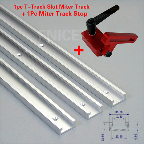 1Set Miter Track Stop And Aluminium alloy T-tracks Slot Miter Track Jig Fixture T-Slot Woodworking Tool DIY Manual ► Photo 1/6