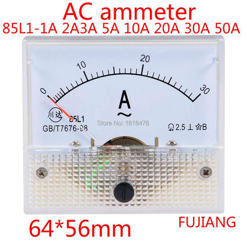 Pointer AC ammeter AC 0-1A 2A 3A 5A 10A 15A 20A 30A 50A Analog Panel Ammeter Gauge Ampere Current Meter 85L1 ► Photo 1/4