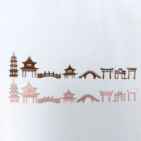DUOFEN METAL CUTTING DIES Asian pavilion and torii for DIY papercraft projects Scrapbook Paper Album ► Photo 1/6