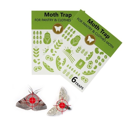 12pcs/lot Cloth/Pantry Moth Trap Pheromone Killer Paste Mole Repeller Pest Reject Fly Trap Insects Family Factory Restaurant Use ► Photo 1/5