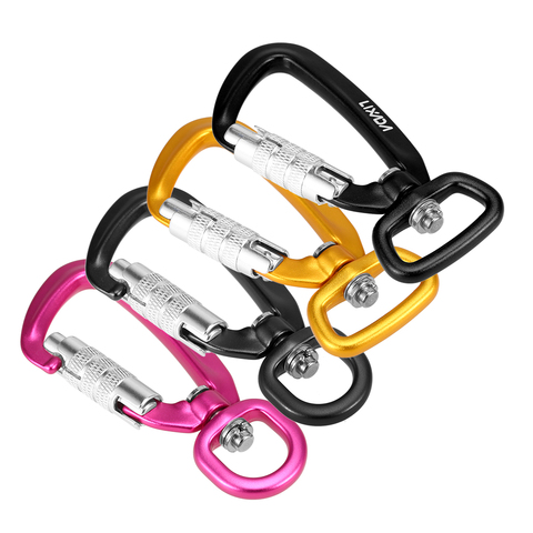 Lixada Survial Rescue Mountaineering Carabiners Hook D-Ring 360° Rotatable Spinner Keychain Rope Swivel Carabiner Clip ► Photo 1/6