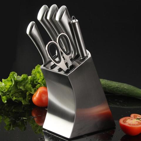 Stainless Steel Knife Holder Creative Knife Block Kitchen Knives Storage Rack Inserted Knife Organizer ► Photo 1/6