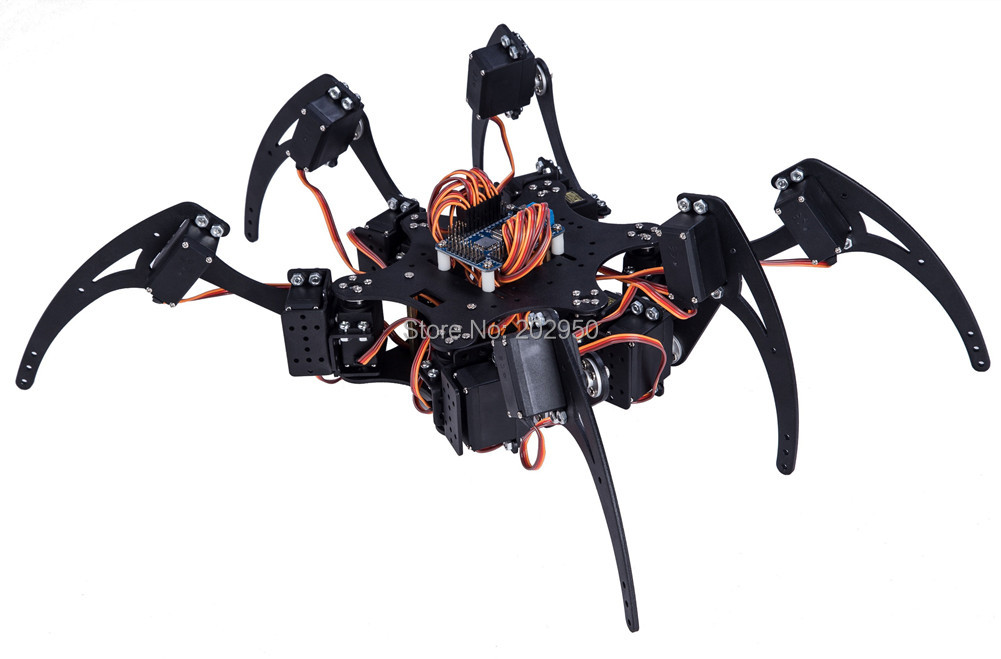 1 set of black six-legged alloy 3DOF six-foot spider robot frame kit 