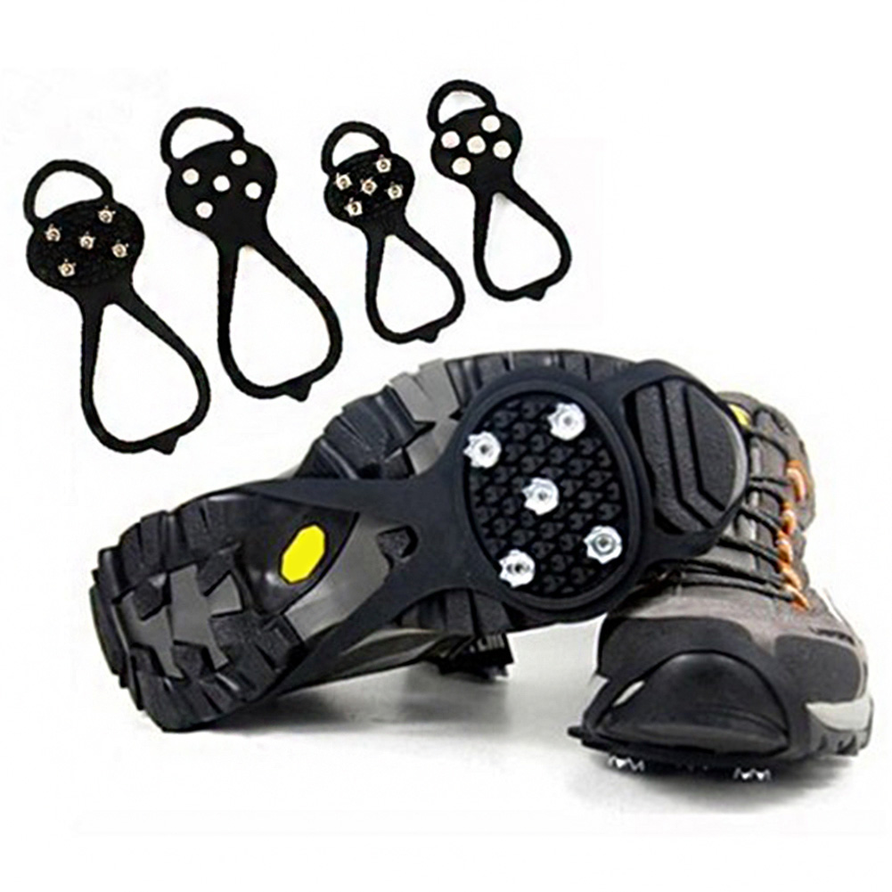 10 Studs Anti-Skid Snow Ice Gripper Snow Spikes Grips Cleats Shoe Covers Crampon 
