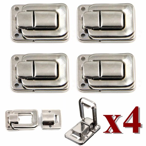 4x Fastener Toggle Lock Latch Catch 37mm x 25mm For Suitcase Case Boxes Chests Trunk Nickelage ► Photo 1/6
