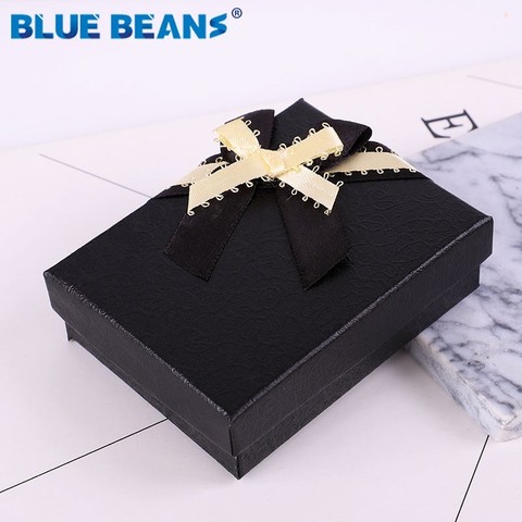 Box Black 2022 Jewelry Necklace Earrings Ring Packaging Hot Sell Paper Gift Jewellery Organizer Sponge Boxes Gift Bangles Bow CC ► Photo 1/6