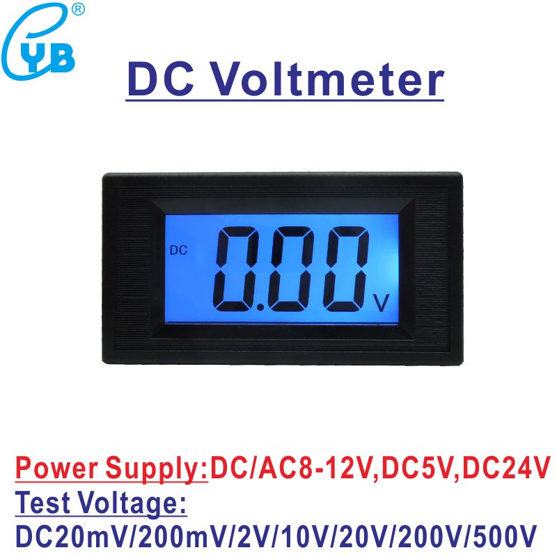 Voltmetro Digitale YB5135DB - Tester Tensione DC Con Display LED Retroilluminato E 7 Range Di Misura - Foto 7