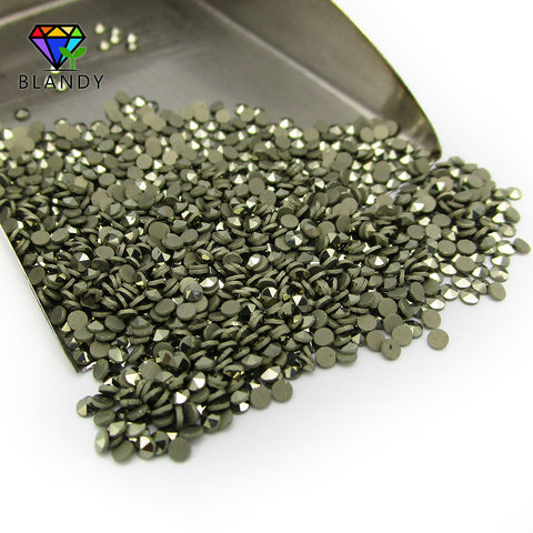 50pcs/lot 1.0mm-2.0mm Round Cut Flat Back Loose Natural Marcasite Stone For DIY Jewelry ► Photo 1/4