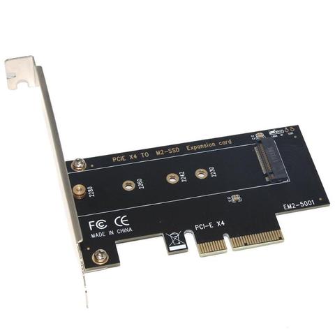 M key M.2 NVMe SSD to PCIe Adapter Card PCI Express 3.0 x4 2230 2242 2260 2280 Size M.2 SSD Riser Card support PCI-E X4, X8, X16 ► Photo 1/6