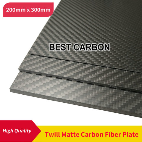 Free Shipping 200mm x 300mm 100% Twill Matte Carbon Fiber Plate, laminate plate, rigid plate , car board , rc plane plate ► Photo 1/4