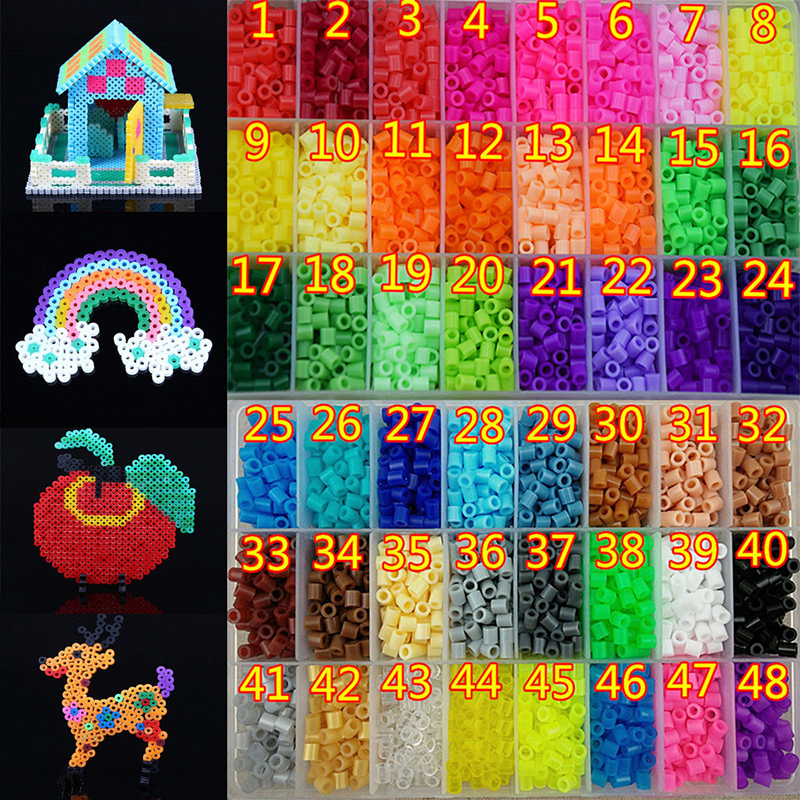 Hama 16Colors 2.6mm Colorful Hama Perler Fuse Beads For Kids DIY Handmaking Toys 