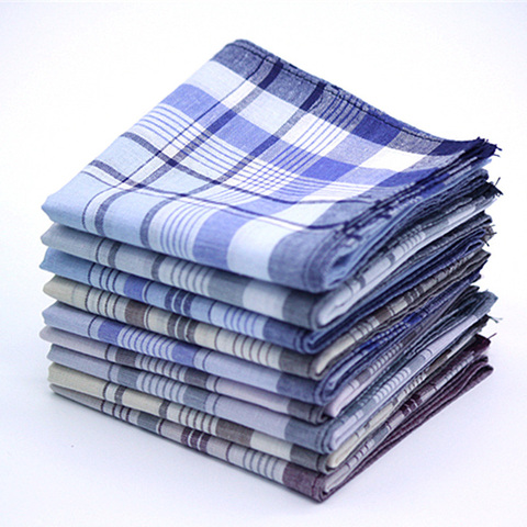 12Pcs Classic Vintage Plaid Stripe Handkerchief Hanky Men Pocket Squares  Cotton Business Casual Chest Towel Hankies Scarves22 ► Photo 1/5