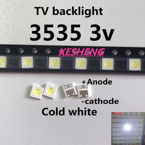 100PCS/UNI 3537 3535 1 W LED Chip-2 90LM 3 v Cool White Backlit LCD High Power LED for TV Applications ► Photo 1/3