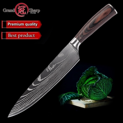 GRANDSHARP Chef Knife 8 Inch Japanese Damascus Knife