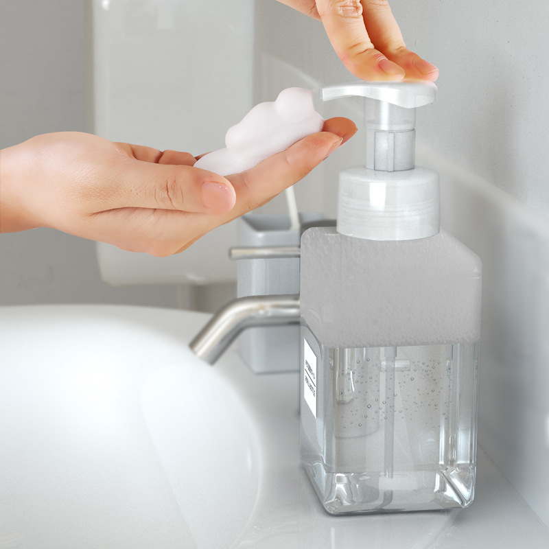 Dispenser Soap Foam Foaming Pump Empty Square Bottle Plastic Clear Bottle Liquid Shower Gel Foam Pump 250/450/650ml ► Photo 1/6
