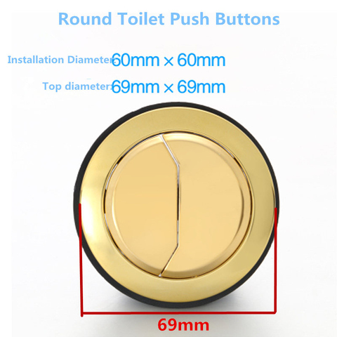 gold color Top diameter 69mm Round Toilet water tank double push button,Installation Diameter 60cm Round Toilet dual push button ► Photo 1/1