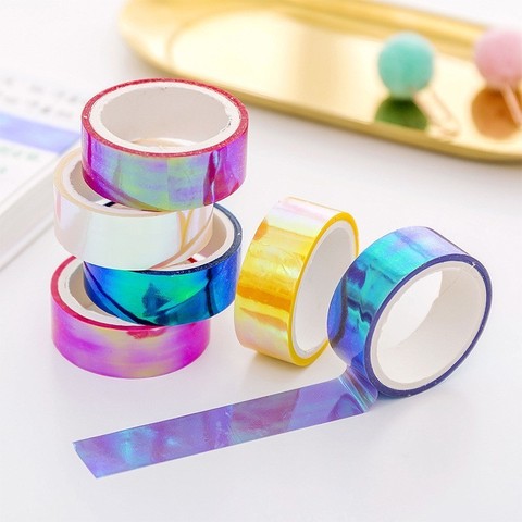 Ellen Brook 1 Pieces Decorative Adhesive Tape Scrapbooking Tools Stickers OPP Cool Candy Color Diary  DIY Office Stationery ► Photo 1/6