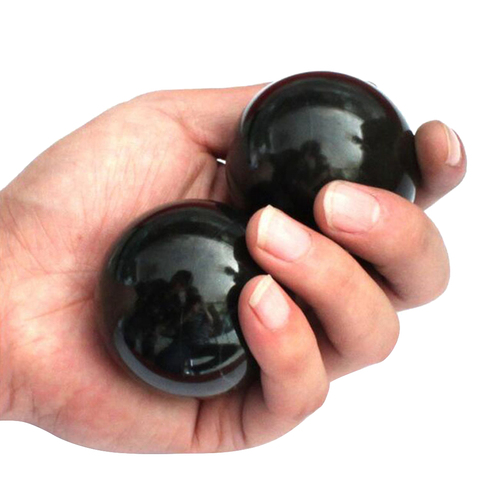 2pcsNatural Jade Baoding Balls Hand Wrist Solid Fitness Handball Health Exercise Stress Relaxation Therapy Chrome Hand Massage ► Photo 1/6