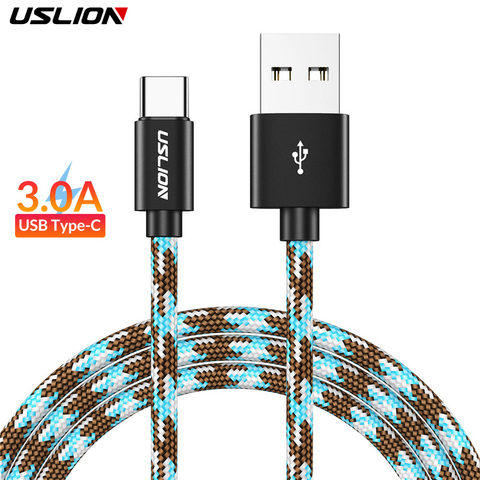 USLION USB Type C Cable Fast Charging usb c data Cord Charger usb-c For Samsung S8 S9 S10 Note 8 xiaomi mi 9 mi9 Huawei P30 P20 ► Photo 1/6