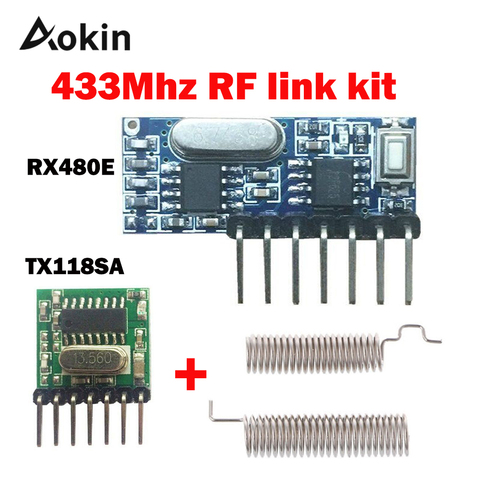 RF module 433 Mhz Wireless Receiver Module RX480E Transmitter Receiver Learning Code 1527 4Ch Antenna For Arduino uno DIY kit ► Photo 1/6
