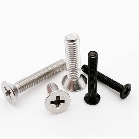 50pcs M1 M1.2 M1.4 M1.6 M2 M2.5 M3 M4 Mini Micro Tiny Small Black 304 Stainless Steel Phillips Flat Countersunk Head Screw Bolt ► Photo 1/6