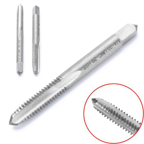 High Hardness Screw Thread 1/4-20 UNC-2B HSS Right Hand Thread Drill Screw Tap Spiral Point Straight Flute Tapping Tool ► Photo 1/1